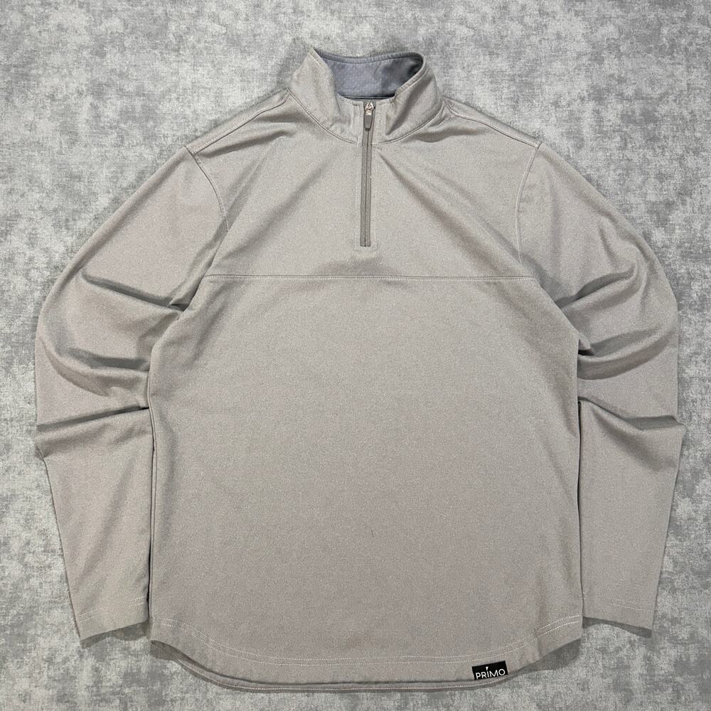 Primo Golf Classic Quarter Zip Pullover Gray Mens Medium Stretch Performance